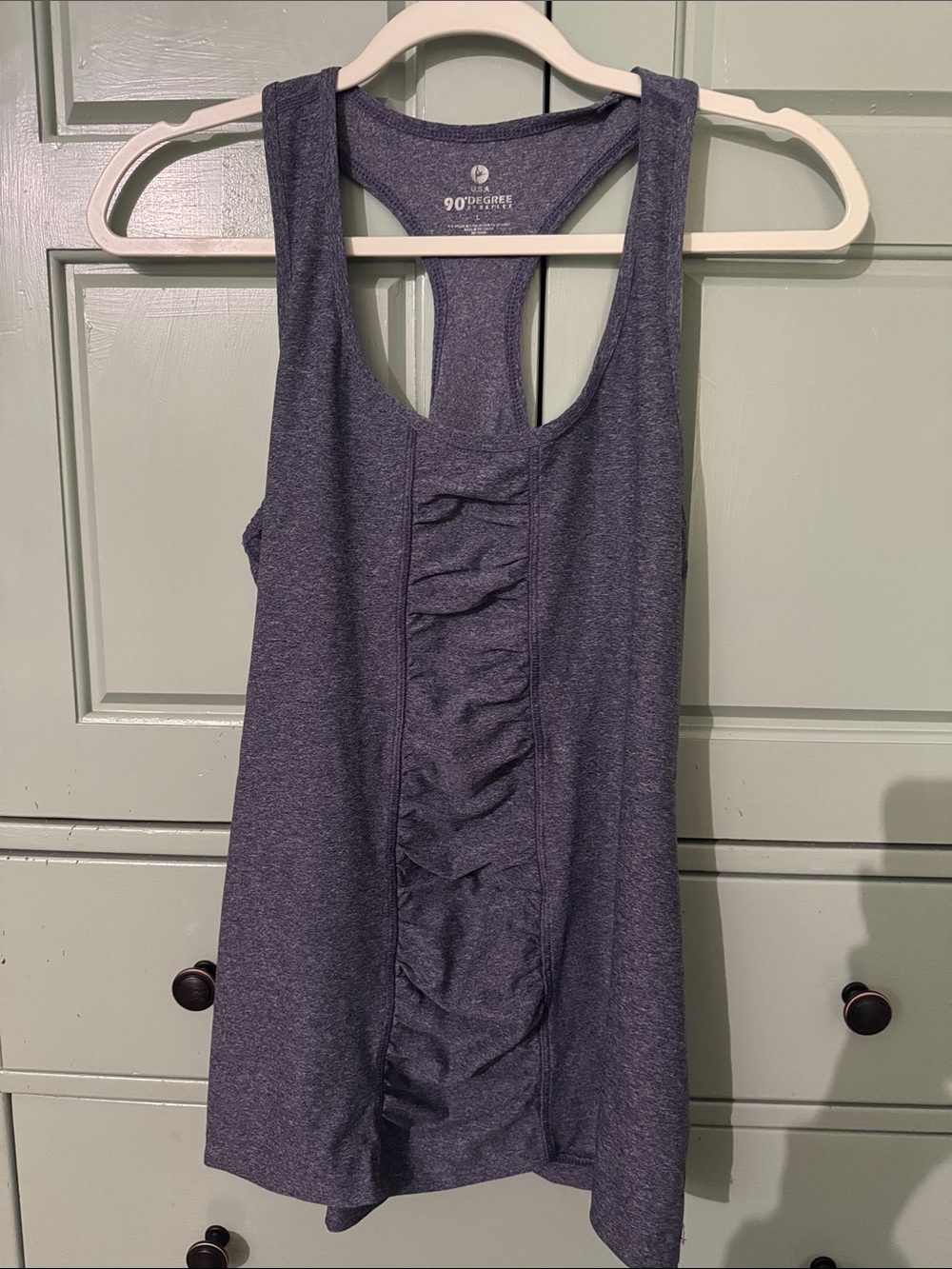 90 Degree By Reflex Heather Navy Racerback Workout Tank